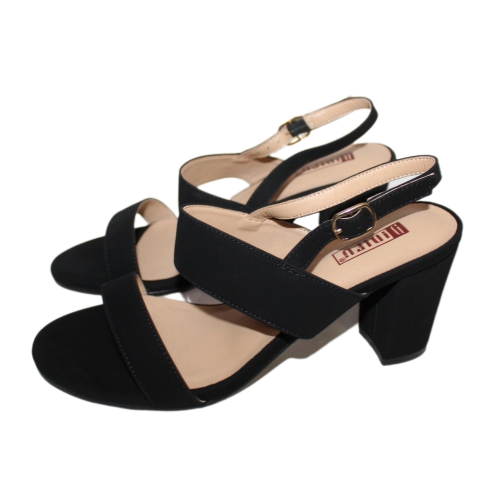 Elegant Black Block Heel Sandals - Picture 13 of 16